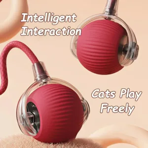 Rechargeable Automatic Rolling Ball Toy with Faux Tail – Interactive Smart Trainer for Cats & Dogs