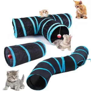Foldable Breathable Cat Tunnel – Indoor S-Shaped Play Tube Toy