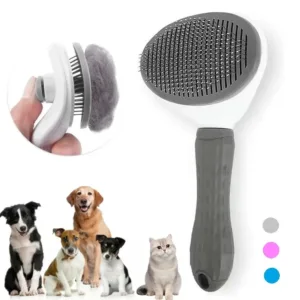 Self-Cleaning Pet Grooming Brush – Dematting Hair Remover for Dogs & Cats