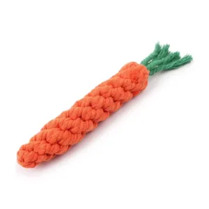 Durable Carrot-Shaped Braided Dog Chew Toy – Safe & Teeth-Cleaning Puppy Rope