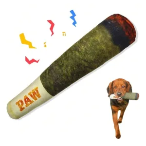 Plush Cigar Squeaky Dog Toy – Interactive Teeth-Cleaning Chew for Small & Medium Dogs