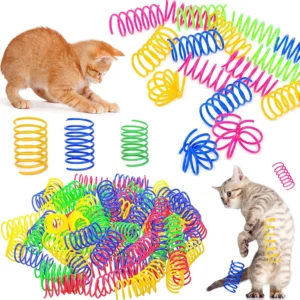 Interactive Cat Spring Toy — Colorful Spiral Coil for Kittens & Cats (Pack of 4–200)