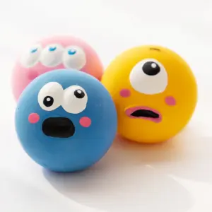 Durable Squeaky Rubber Dog Chew Ball — Bite-Resistant, Teeth-Cleaning Toy